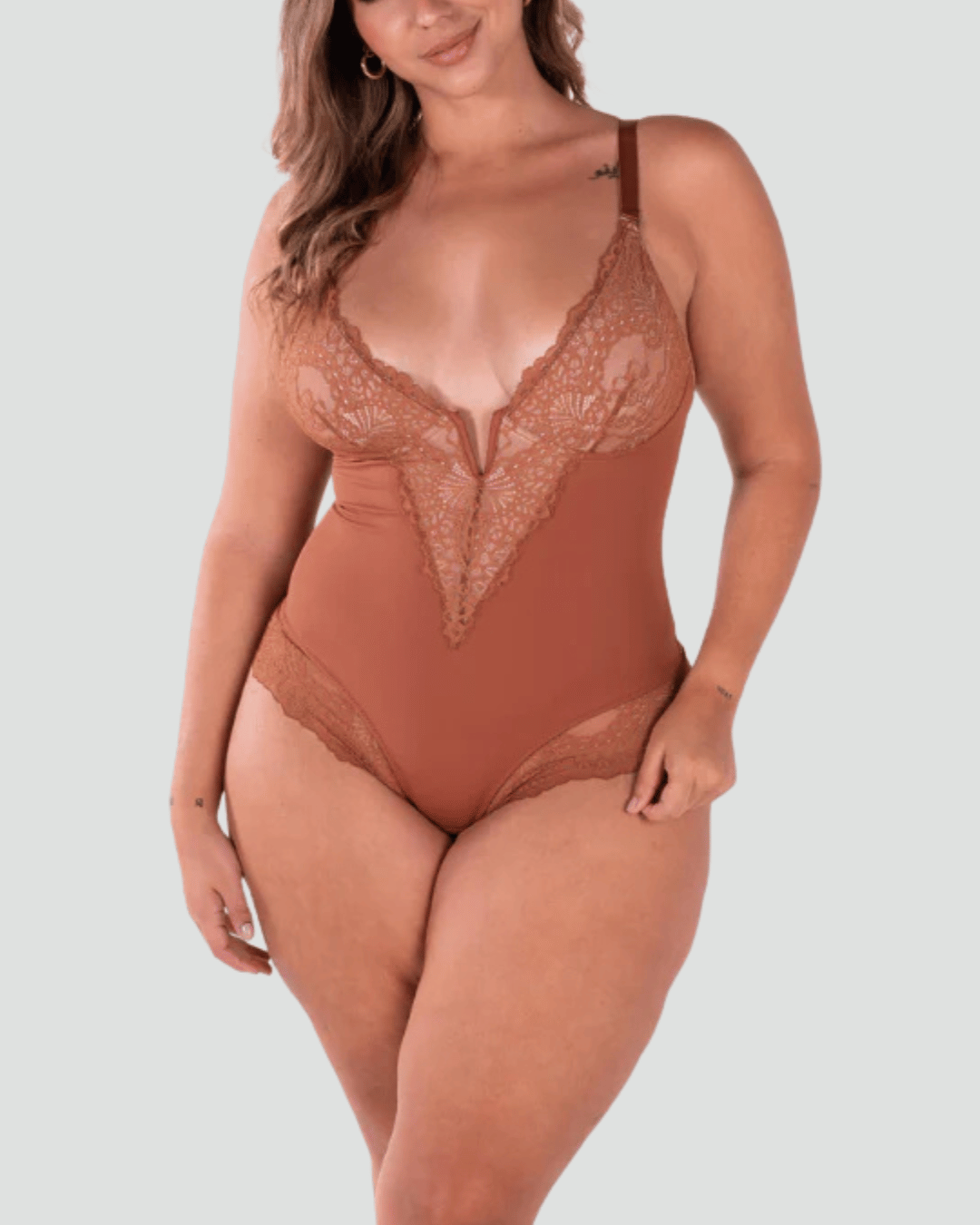 Amara Shapewear Bodysuit with V-Lace