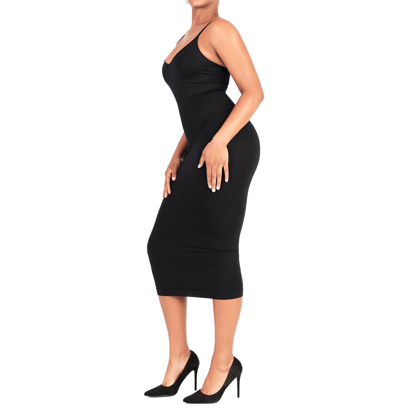 Grace shaping dress with spaghetti straps and V-neck