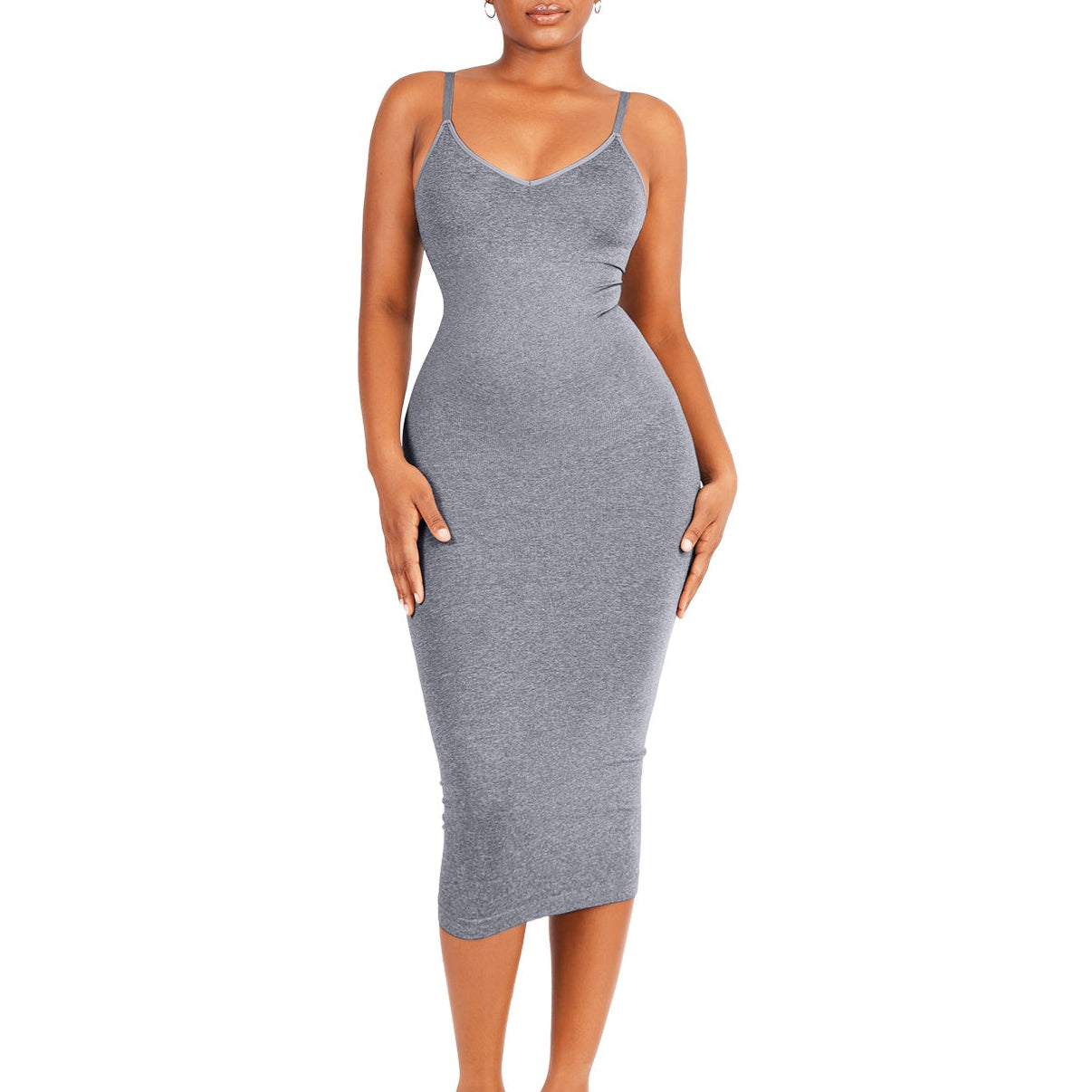 Grace shaping dress with spaghetti straps and V-neck
