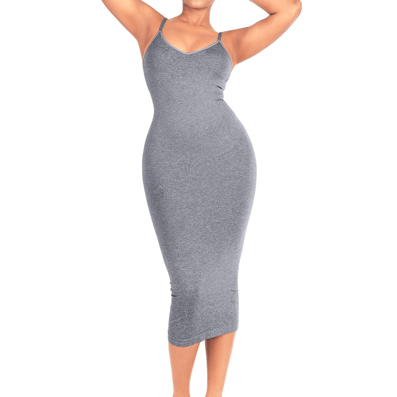 Grace shaping dress with spaghetti straps and V-neck