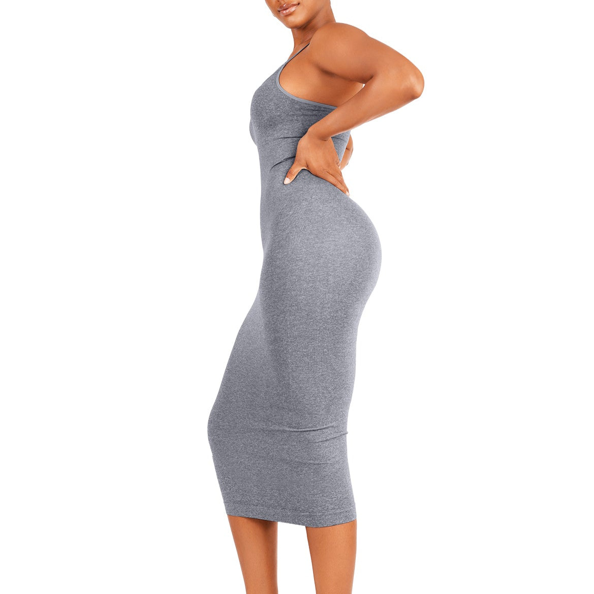 Grace shaping dress with spaghetti straps and V-neck