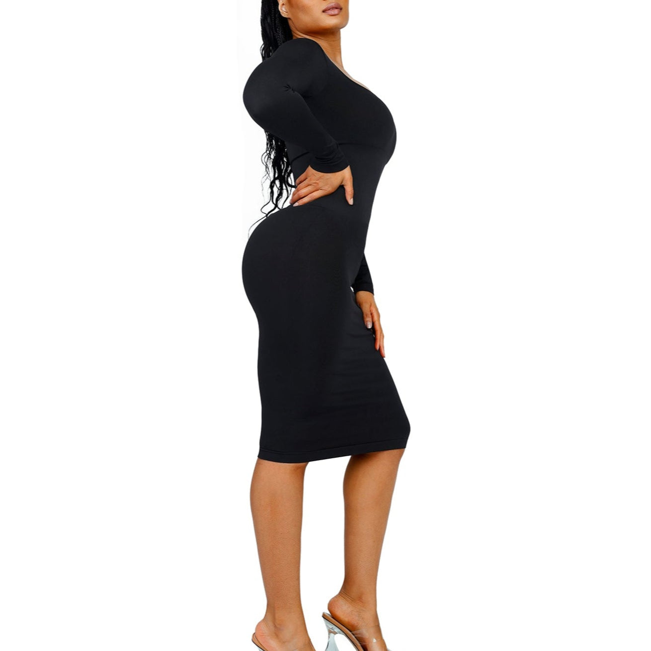 Serena Square Neck Long Sleeve Dress