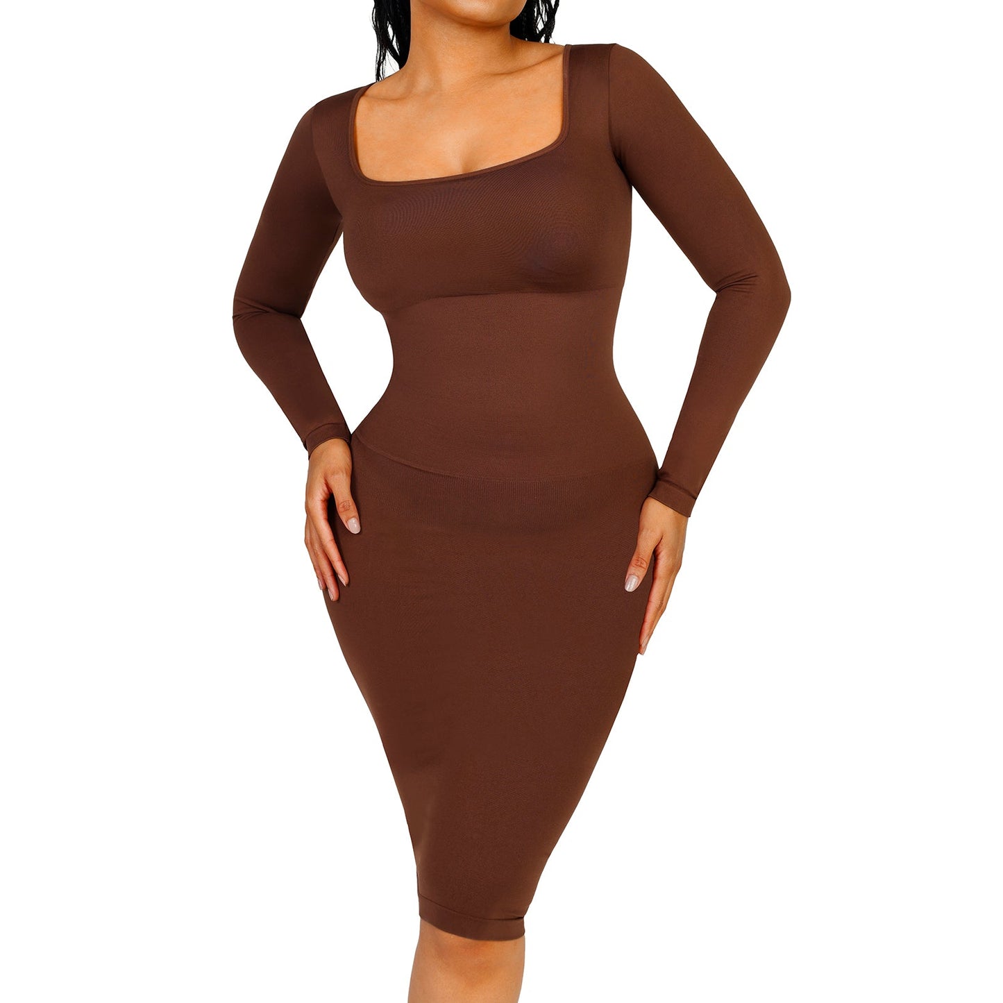 Serena Square Neck Long Sleeve Dress