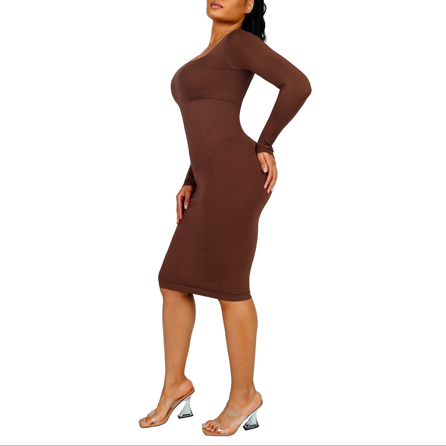 Serena Square Neck Long Sleeve Dress