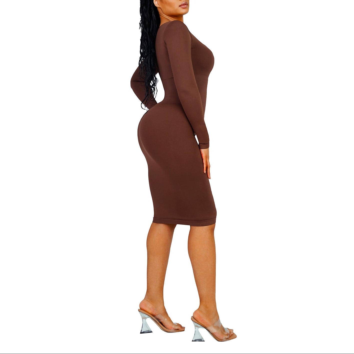 Serena Square Neck Long Sleeve Dress