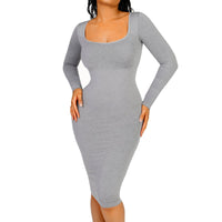 Serena Square Neck Long Sleeve Dress