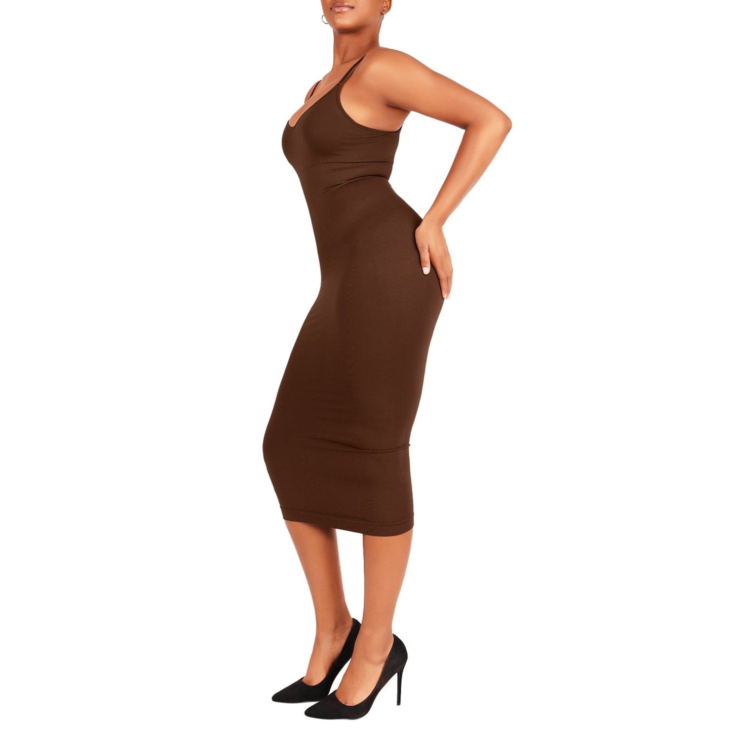 Grace shaping dress with spaghetti straps and V-neck