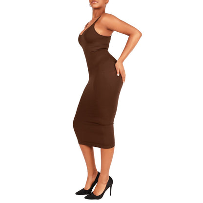 Grace shaping dress with spaghetti straps and V-neck