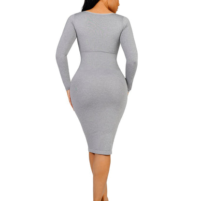 Serena Square Neck Long Sleeve Dress 